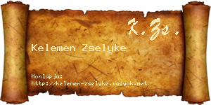 Kelemen Zselyke névjegykártya
